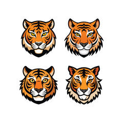 set of tiger heads