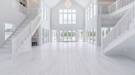 Fototapeta premium Ethereal blurred interior architectural abstract background
