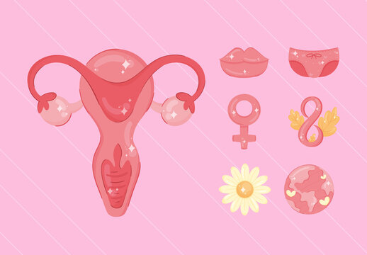 Pink And Yellow Feminine Empowerment Themed Sticker Set