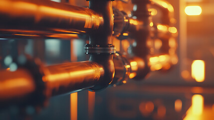 Petroleum technician monitoring oil flow through pipes on an offshore platform. Featuring oil flow monitoring