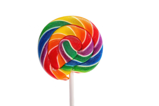 Lollipop with rainbow colors, isolated on a white background, png - Powered by Adobe