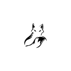 Stylized fox silhouette logo in a bold, minimalist design. Suitable for tech startups, gaming brands, creative agencies, streetwear labels, wildlife-related companies, or personal branding with a fier