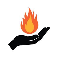 Creating Powerful Vector Hand and Fire Graphics: Designing Symbolic Illustrations of Holding Flame for Concepts and Design.
