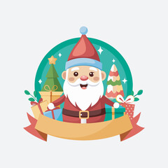 Cute gnomes Santa Claus for Christmas vector art 