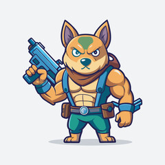 Dog bodybuilder warrior vector art 