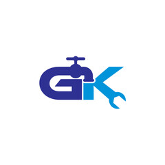 Letter G and K Plumber Logo Vector 001