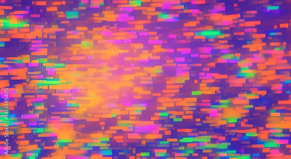 Poster abstract pixel retro 8bit neon pink rgb video game glitch noise texture square tiles animated retro 