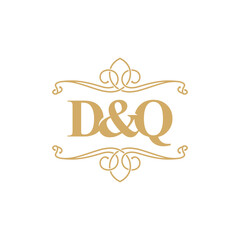 Letters D and Q With Ornament Frame Logo Design 001