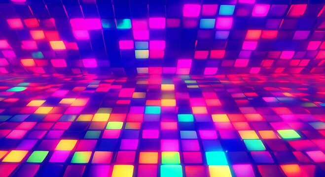 Abstract pixel retro 8bit neon pink rgb video game glitch noise texture square tiles animated retro video game pixelated background seamless looped vj pattern psychedelic 80s 90s 2000s texture 4K