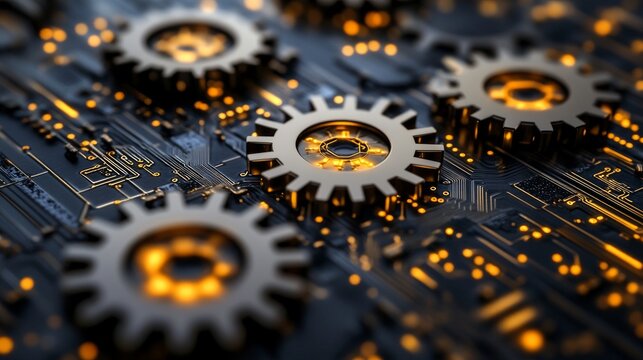 In the virtual workspace, a circle of light is formed by linked digital devices, signifying collaboration and collective effort, Created with image