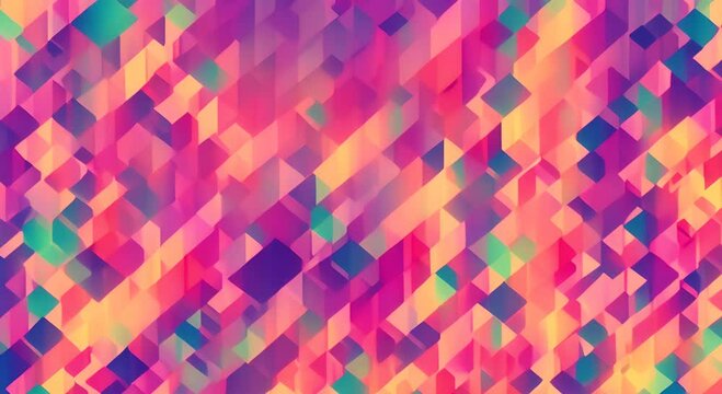 Abstract geometric background 80s 90s Y2K 2000s lo fi 8 bit pixel retro style Modern grunge brutalism anti design geometrical shapes Animated seamless looped retro video game pixelated pattern 4K