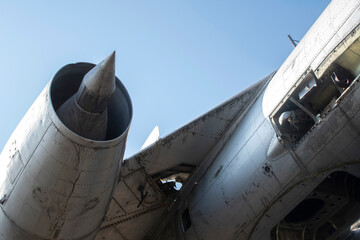 Detail of an old abandoned military plane	