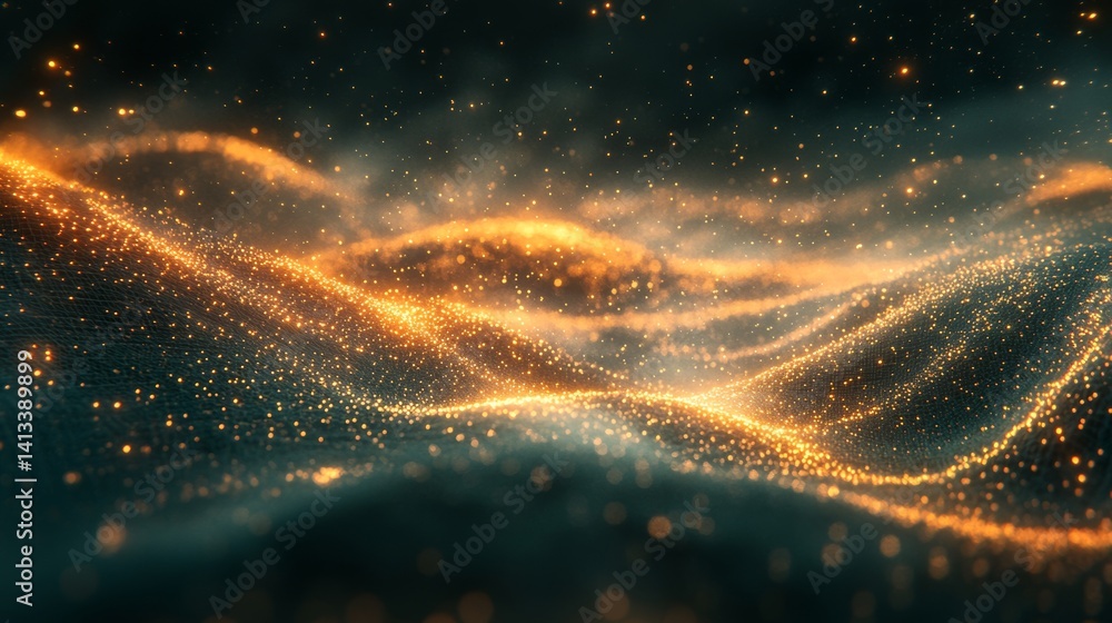 Poster a network or molecule is symbolized by an abstract illustration of interconnected nodes and lines