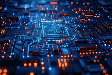 Obraz premium An artistic representation of a complex computer circuit board
