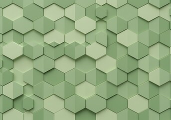 Fototapeta premium Sage green hexagonal pattern creating a textured three dimensional surface look