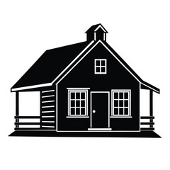 Rustic Wooden Farmhouse Silhouette