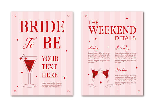 Pink And Red Fun Bridal Shower Invitation Set