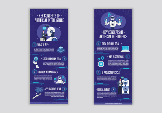 Purple And White Artificial Intelligence Infographic Template