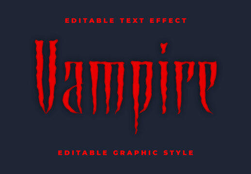 Red Sharp Horror Vampire Typeface Text Effect
