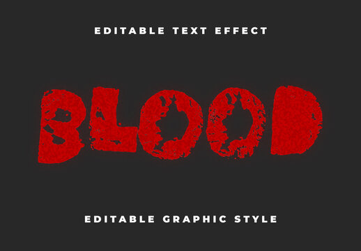 Red Distressed Horror Grunge Texture Text Effect