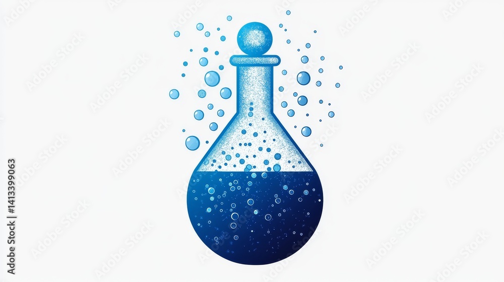 Poster experimentation is symbolized by a simple white flask icon surrounded by blue bubbles, presented in 