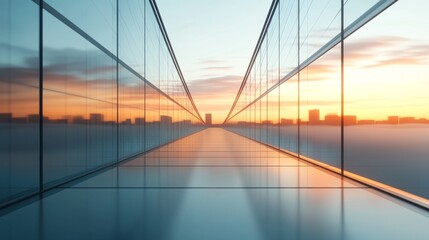 Obraz premium An otherworldly vision of a bridge built from massive, coarse stone blocks hanging in mid-air, with a setting