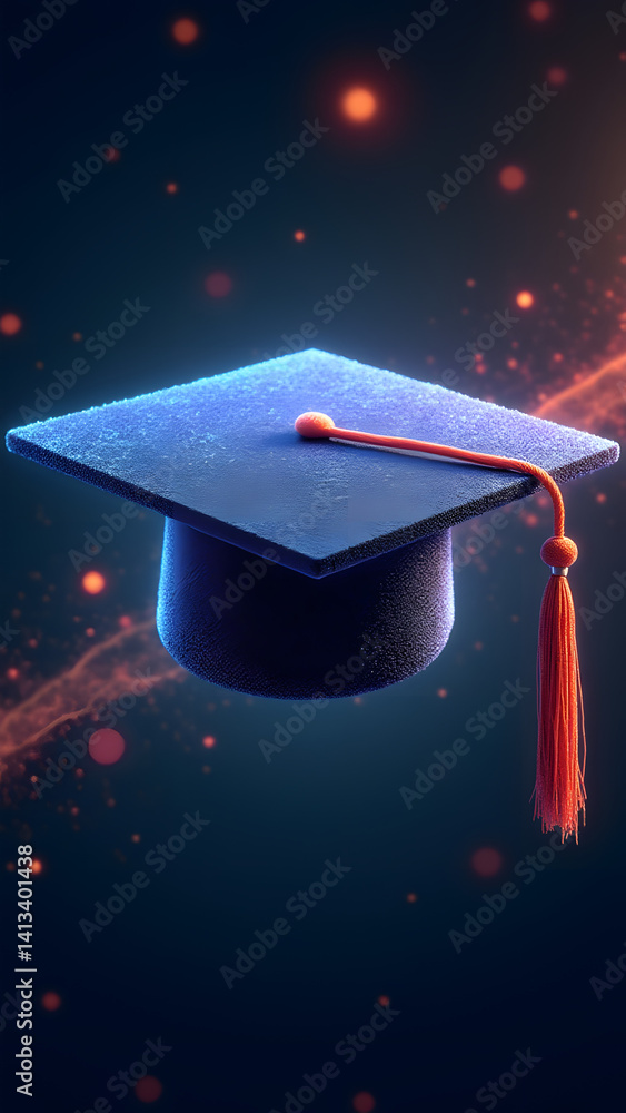 Aufkleber a quantum foam graduation cap bubbles with virtual particles. string theory tassel, hawking trails. 