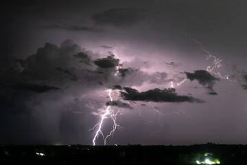 Storm clouds, lightning, thunderstorm