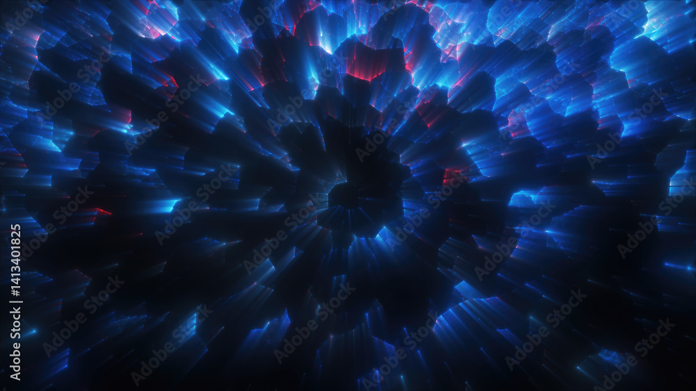 Poster vibrant multicolored particle burst with dynamic motion effect and futuristic abstract digital light