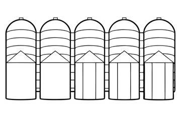 Different Types of Silo Icons on White Background © Arafat