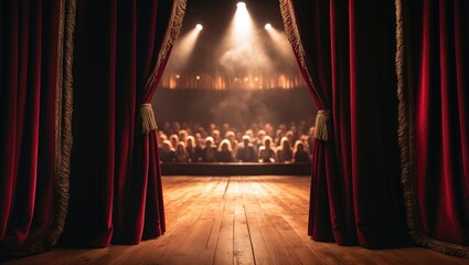 As the red curtains draw back, the performance starts