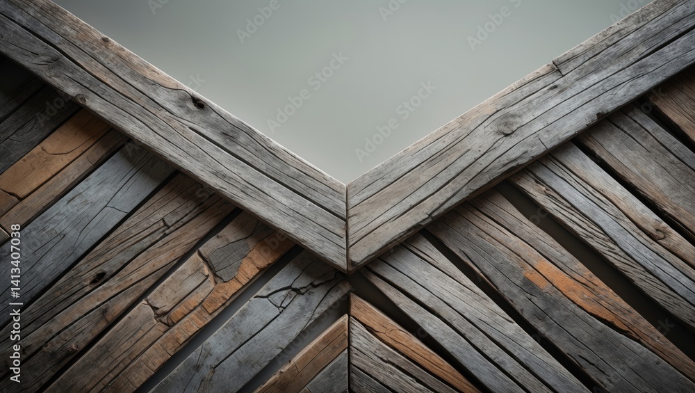 Poster the ancient planks connected formed a pathway designed like an arrowhead pointing downward.