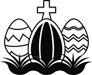 Easter sunday silhouette vector designs 18