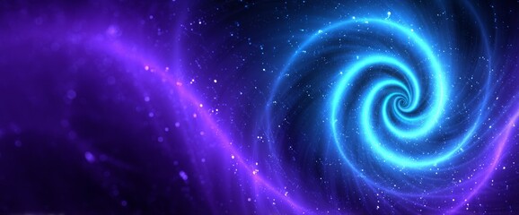 Fototapeta premium A spiral galaxy with purple and blue colors