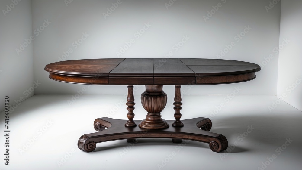 Poster a circular table displayed on a white surface.