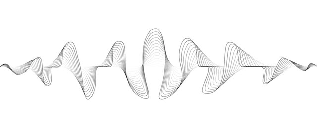 Abstract wavy dots lines of the sound wave. Dynamic pulsating wave. Musical symbol of the frequency of digital music. Vector illustration