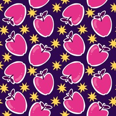 Summer fruit seamless apples pattern for wrapping paper and fabrics and linens and kids clothes print