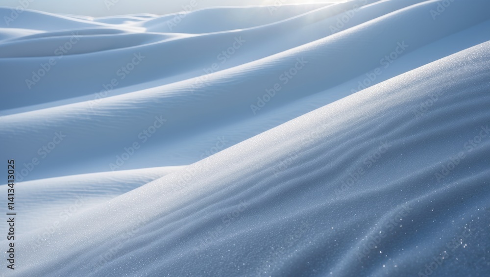 Poster snow surface texture. patterns shaped by wind on snow. wind-formed designs and ridges on the snow su