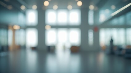Office lobby hall interior with a blurred background for business building