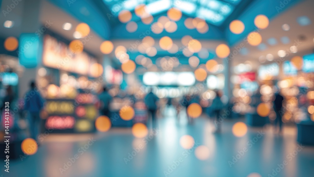 Aufkleber blurred mall image with bokeh effect.