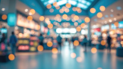 Blurred mall image with bokeh effect.