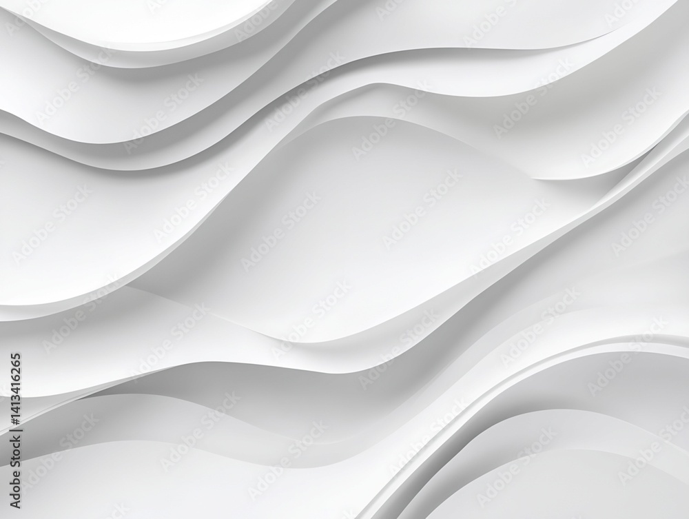 Poster overlapping white undulating layers