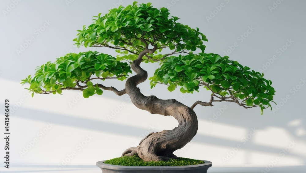 Poster isolated image featuring bonsai trees in the background