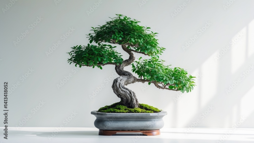 Poster bonsai tree displayed with a white background