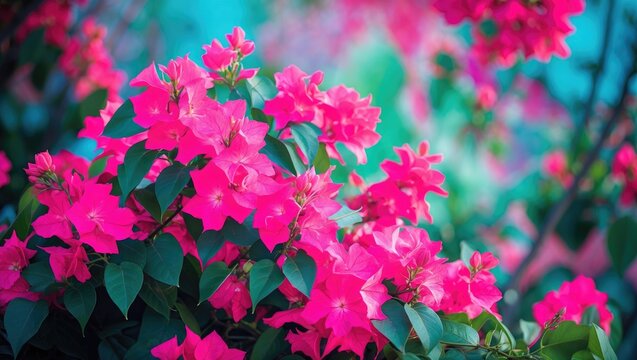 Bougainvillea, a decorative plant featuring pink blossoms.