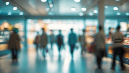 People in a blurred interior - abstract backdrop