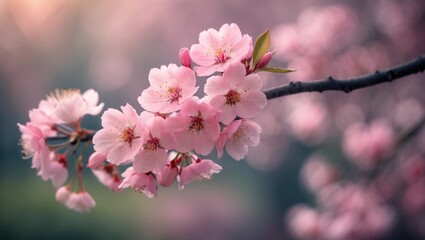 Close-up of lovely pink Cherry blossom flowers in spring