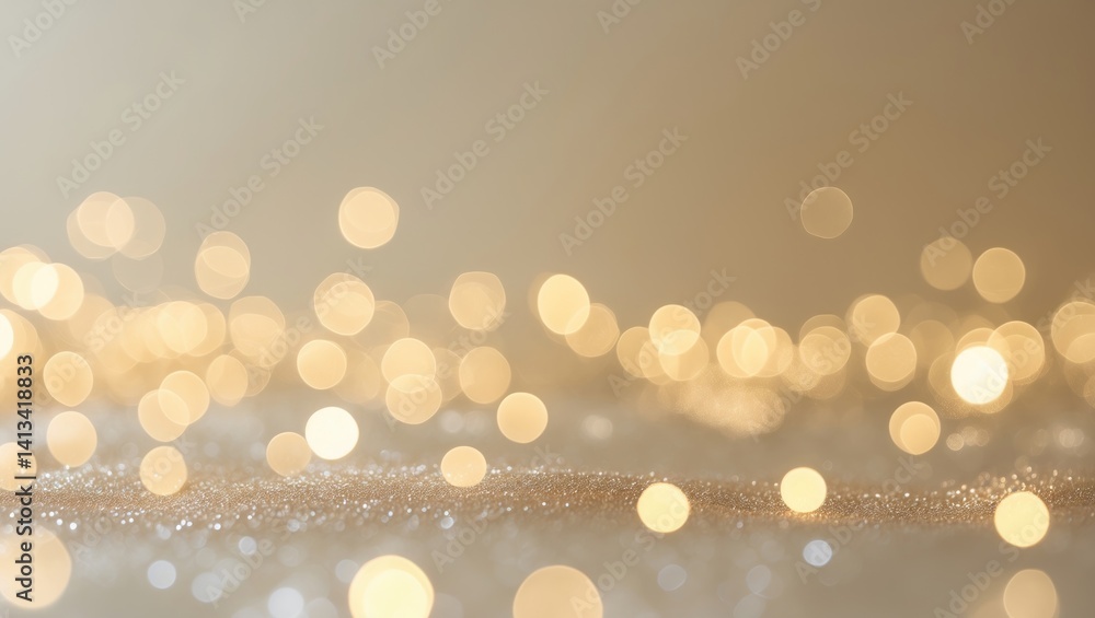 Poster abstract defocused bokeh background featuring light flares, blurred circular bokeh for holiday typog