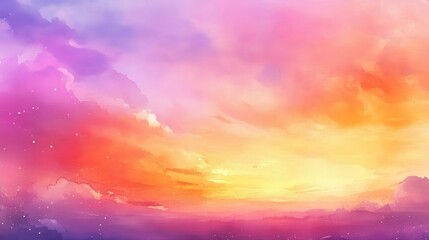 Obraz premium A beautiful watercolor painting displaying vibrant colors across the sky