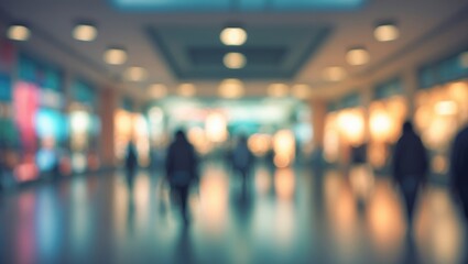 Shopping mall photo with bokeh effect and blur
